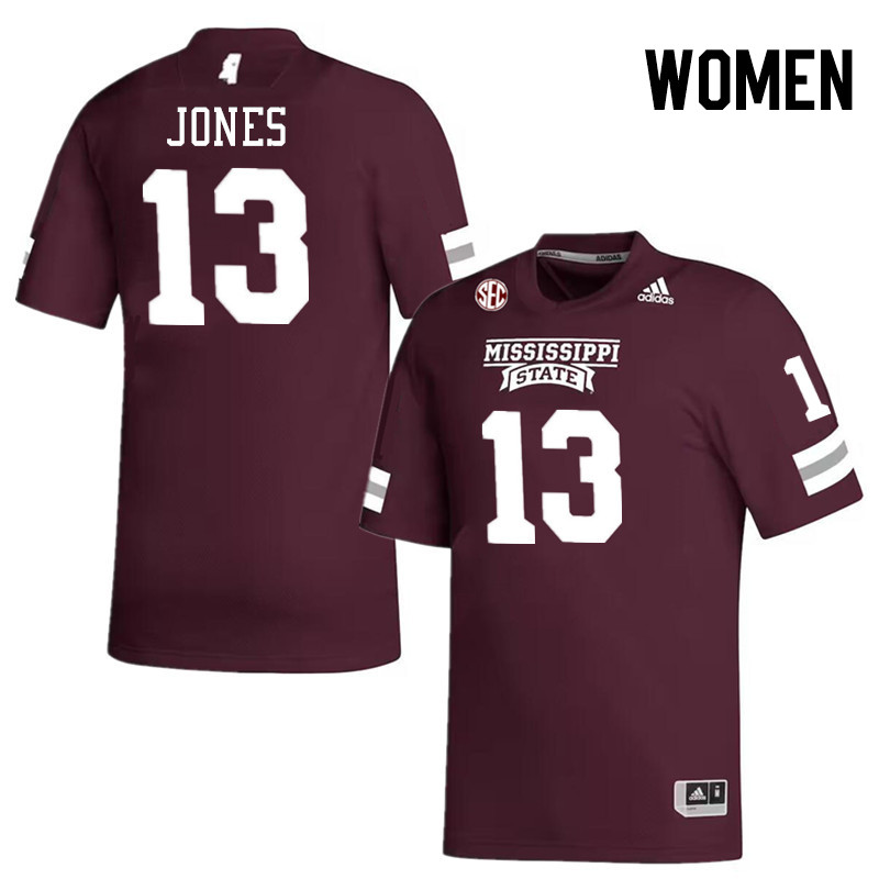 Women #13 Raydarious Jones Mississippi State Bulldogs College Football Jerseys Stitched-Maroon